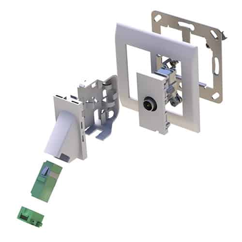 Click50 - Modular wall outlet suitable for cable TV and FTTx deployments.